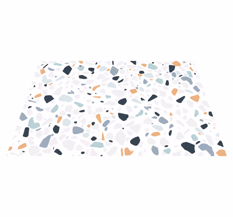 Alfombra vinílica baño hidráulica terrazzo piedras colores - TenVinilo