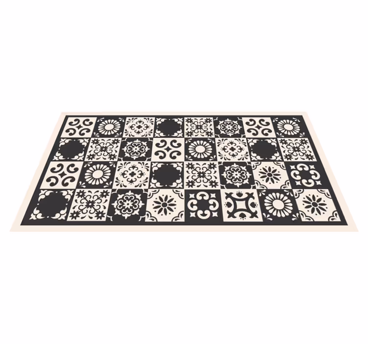 Alfombra hidráulica vinílica patrones florales clásicos - TenVinilo