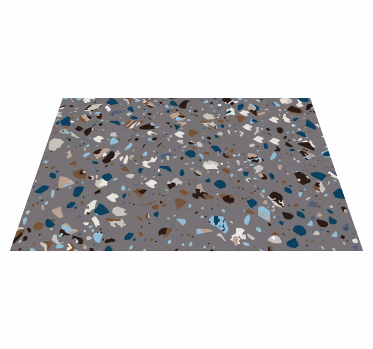 Alfombra vinílica efecto mármol terrazzo canto de piedra - TenVinilo