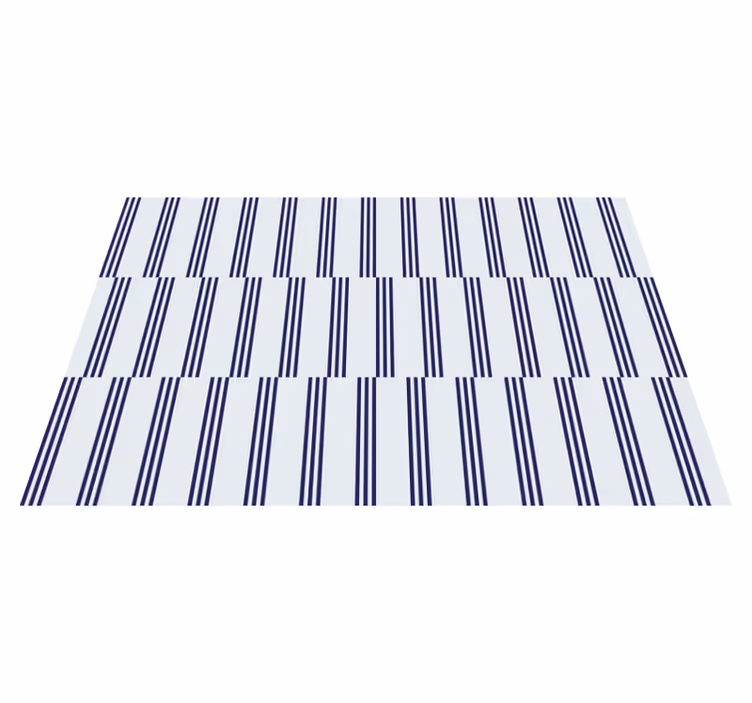 Alfombra vinilo salón diseño rayas azul marino - TenVinilo