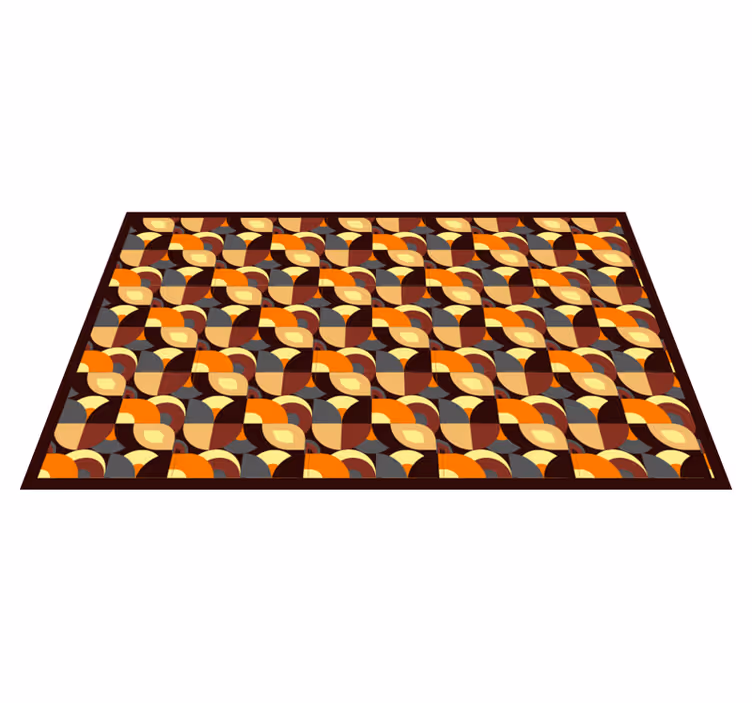 Alfombra vinilo salón formas curvas coloridas - TenVinilo