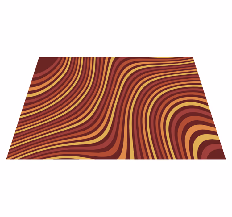 Alfombra vinílica vintage flujo de color retro ondulado - TenVinilo
