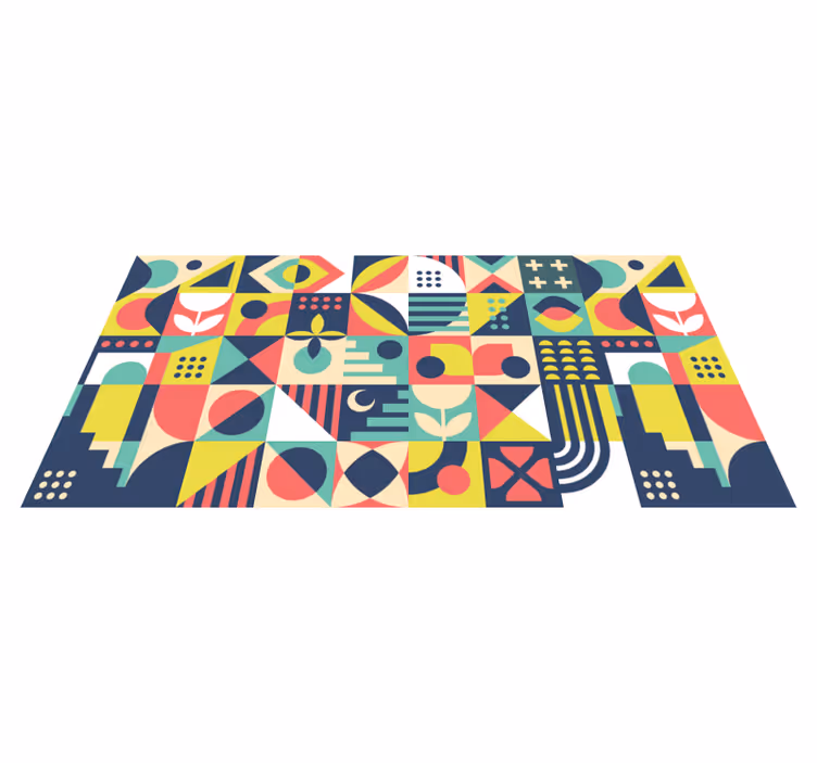 Alfombra vinílica geométrica formas vivas - TenVinilo