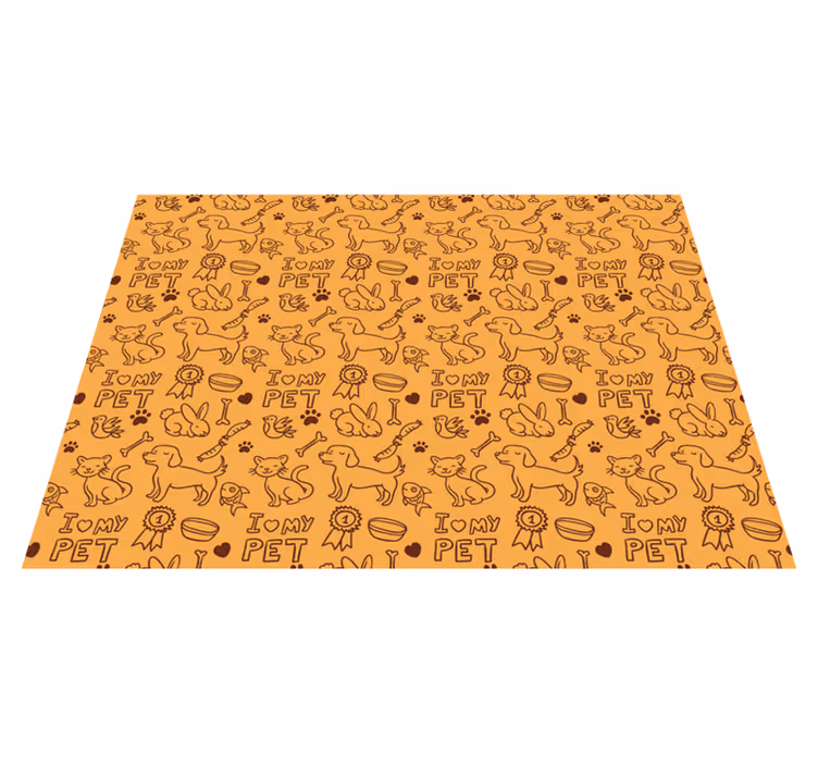 Alfombra vinílica animales patrón mascotas - TenVinilo