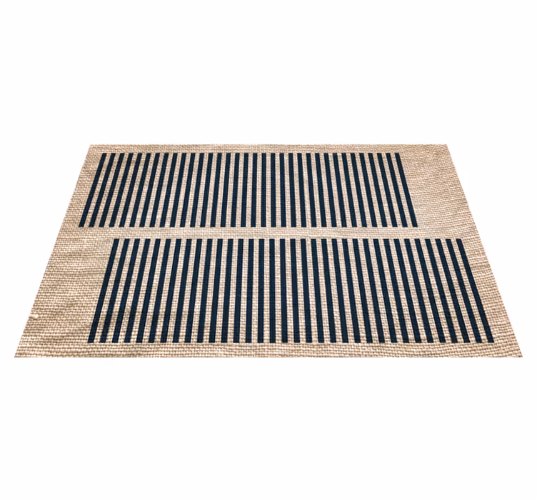 Alfombra vinilo salón patrón de rayas beige - TenVinilo