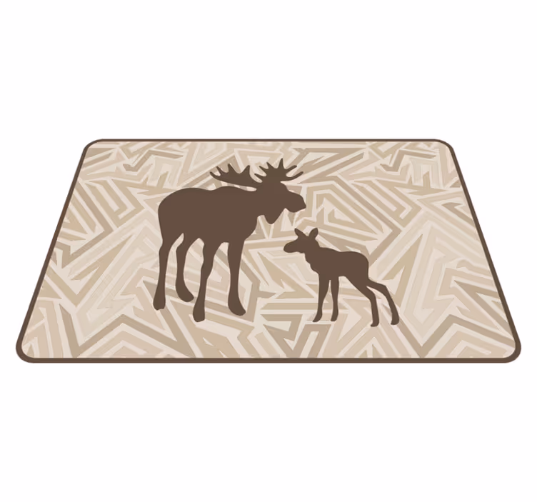 Alfombra vinílica animales familia de alces - TenVinilo