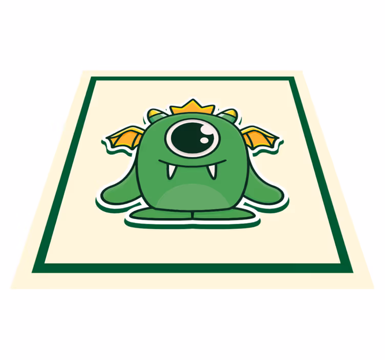 Alfombra vinílica infantil monstruo bebé verde - TenVinilo