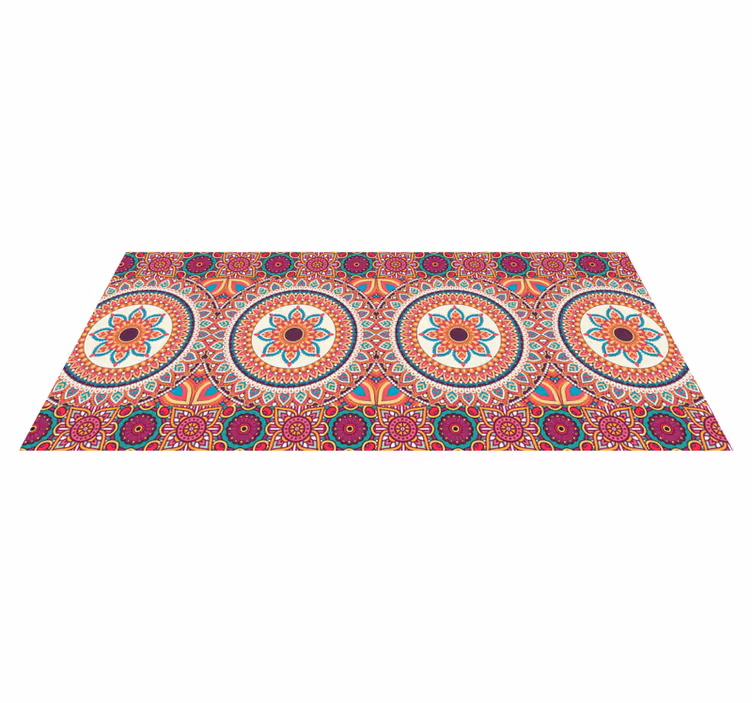 Alfombra vinílica mandala arreglo vibrante - TenVinilo