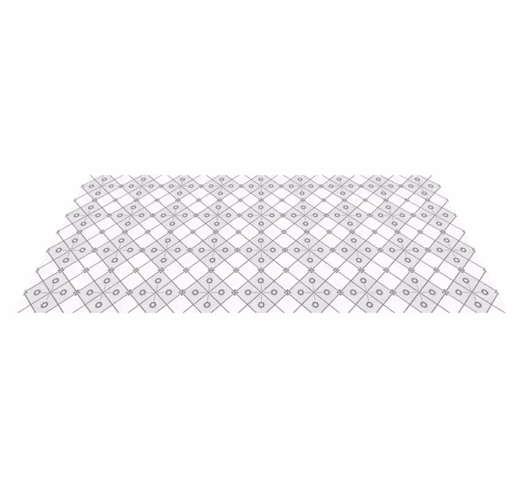 Alfombra hidráulica vinílica geometría gris - TenVinilo