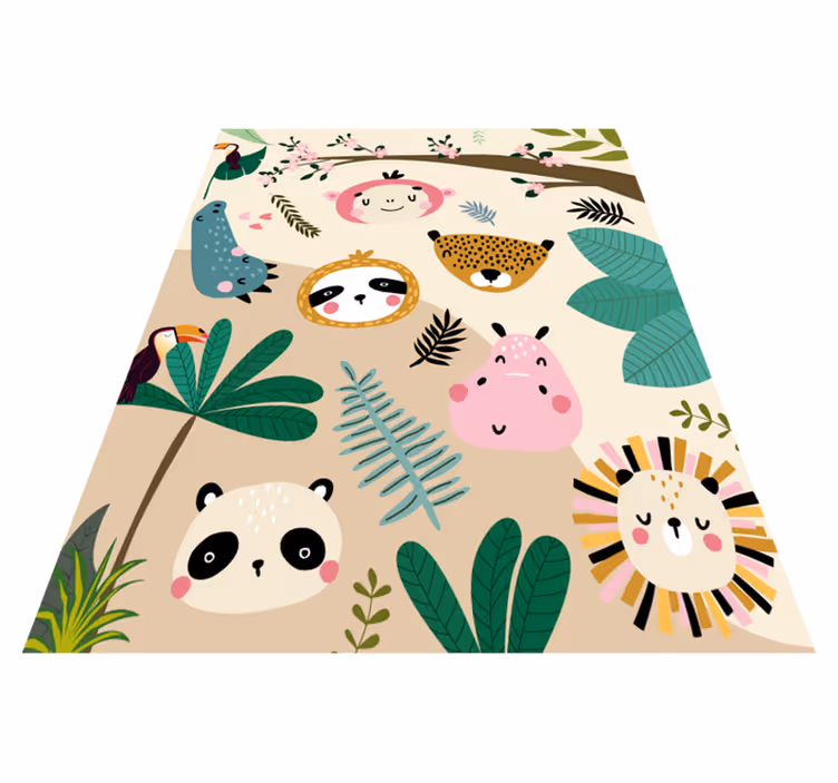 Alfombra vinílica infantil de animales selva - TenVinilo