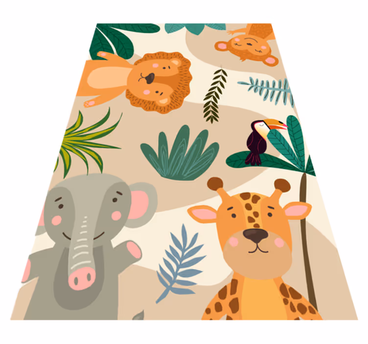 Alfombra vinílica infantil animales jungla - TenVinilo