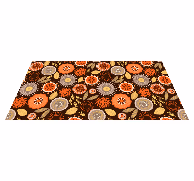 Alfombra vinilo cocina arreglo floral colorido - TenVinilo