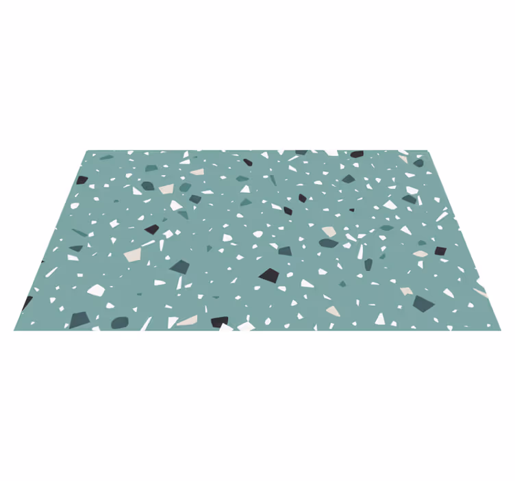 Alfombra vinilo baño textura terrazzo aguamarina - TenVinilo