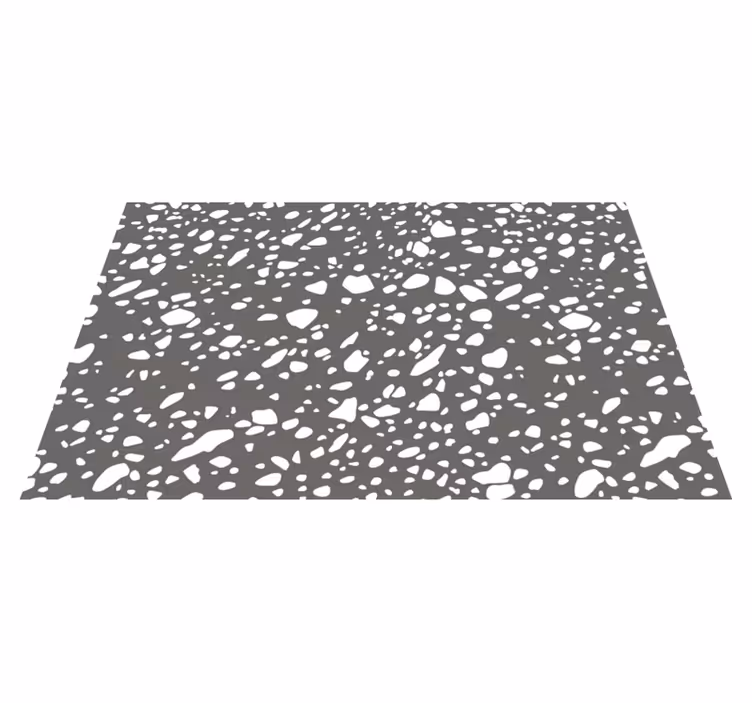 Alfombra vinílica baño textura Terrazo gris y blanco - TenVinilo