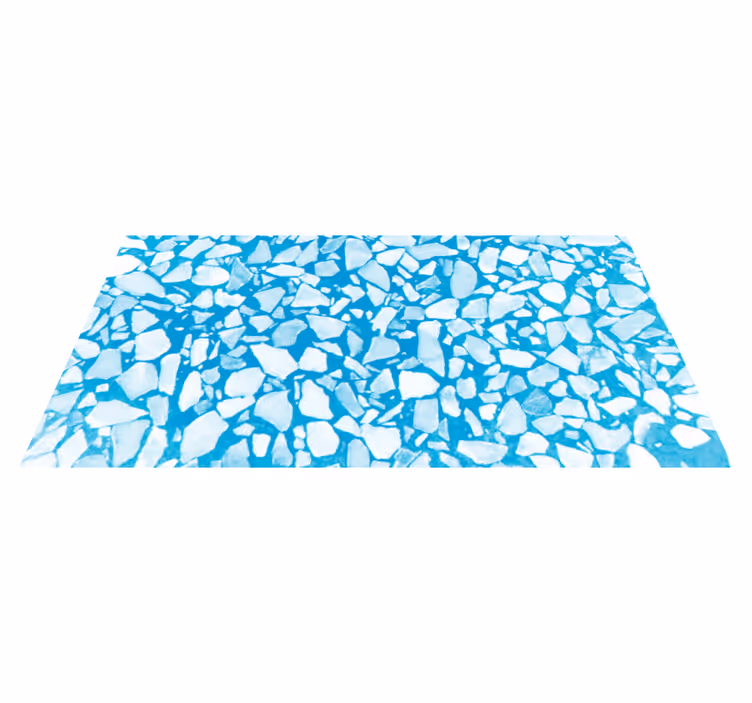 Alfombra vinílica imitación piedra mosaico azul frío - TenVinilo