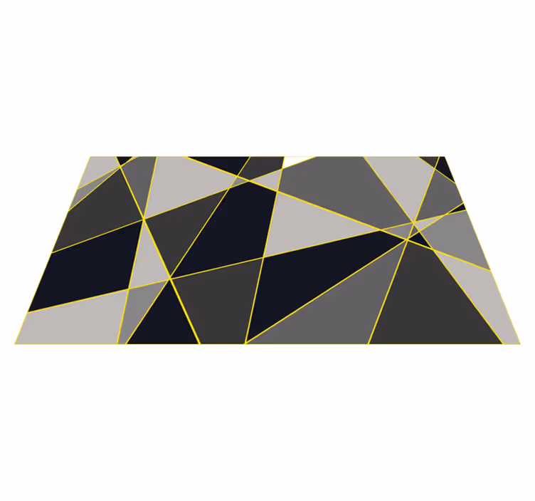 Alfombra vinílica geométrica líneas triangulares grises - TenVinilo