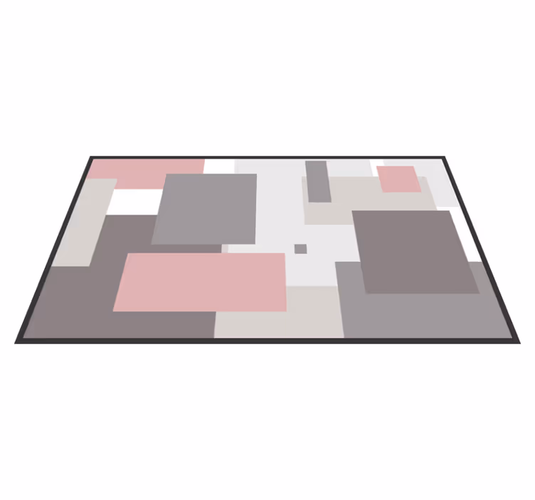 Alfombra vinilo salón nórdica cuadrados sobrios - TenVinilo