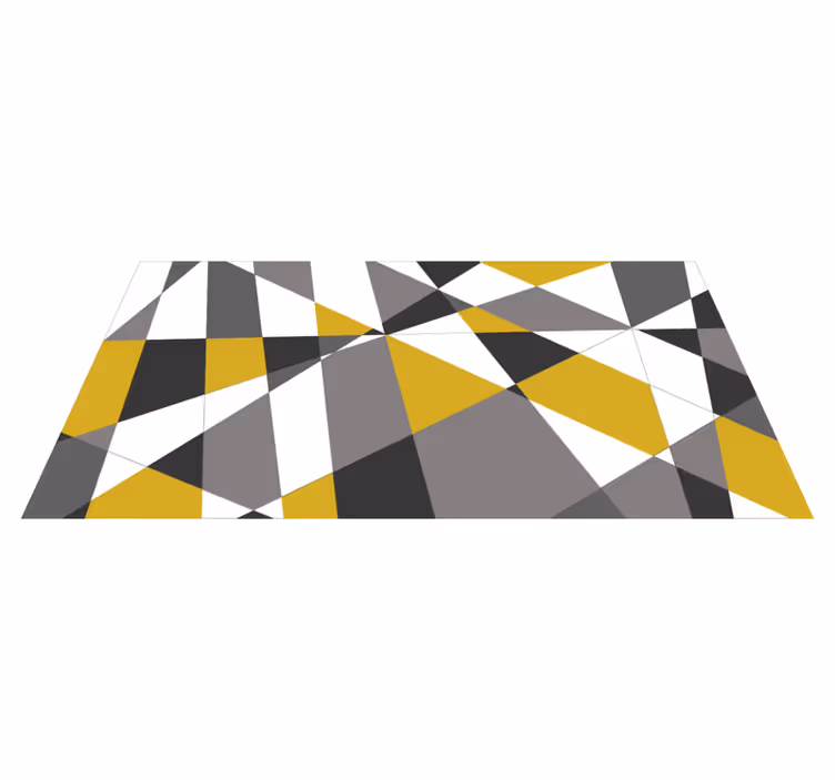 Alfombra vinílica geométrica patrones triangulares atrevidos - TenVinilo