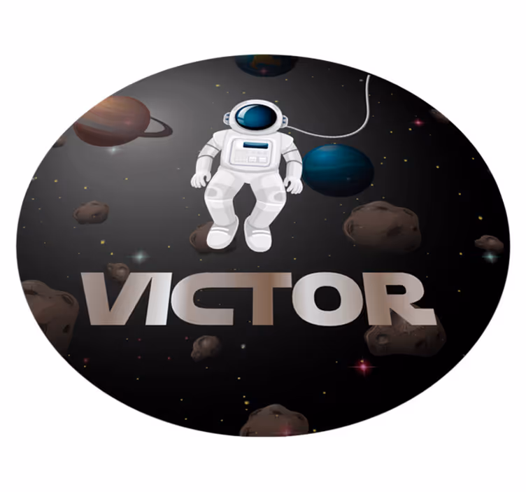 Alfombra vinílica infantil astronauta del universo - TenVinilo