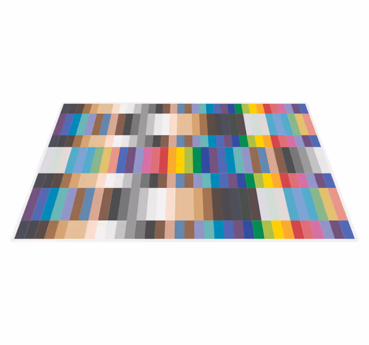 Alfombra vinilo mosaico cuadros multicolores - TenVinilo