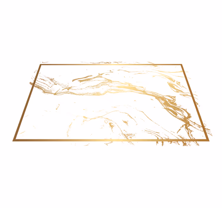 Alfombra vinílica efecto mármol patrones grises y dorados - TenVinilo