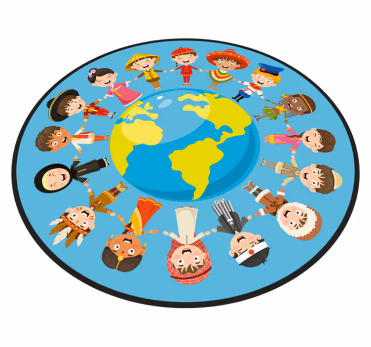 Alfombra vinílica juvenil personajes infantiles culturales - TenVinilo