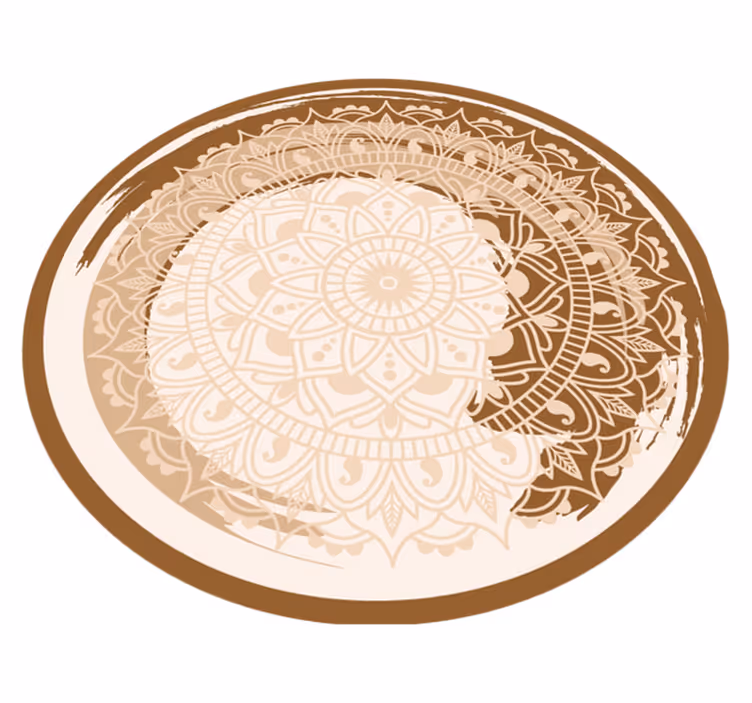 Alfombra vinílica mandala elegante motivo beige - TenVinilo