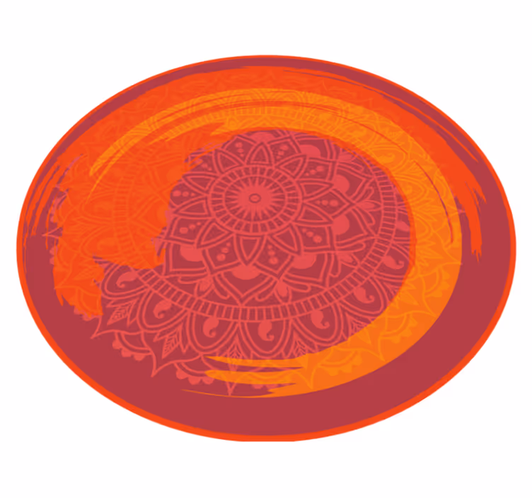Alfombra vinílica mandala motivo rojo radiante - TenVinilo