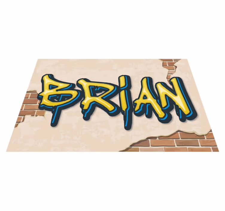 Alfombra vinílica juvenil nombre del estilo de graffiti - TenVinilo