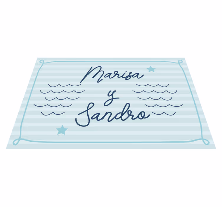 Alfombra vinílica dormitorio nombres de pareja de marinos - TenVinilo