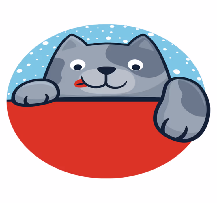 Alfombra vinílica animales ilustración de gato encantador - TenVinilo
