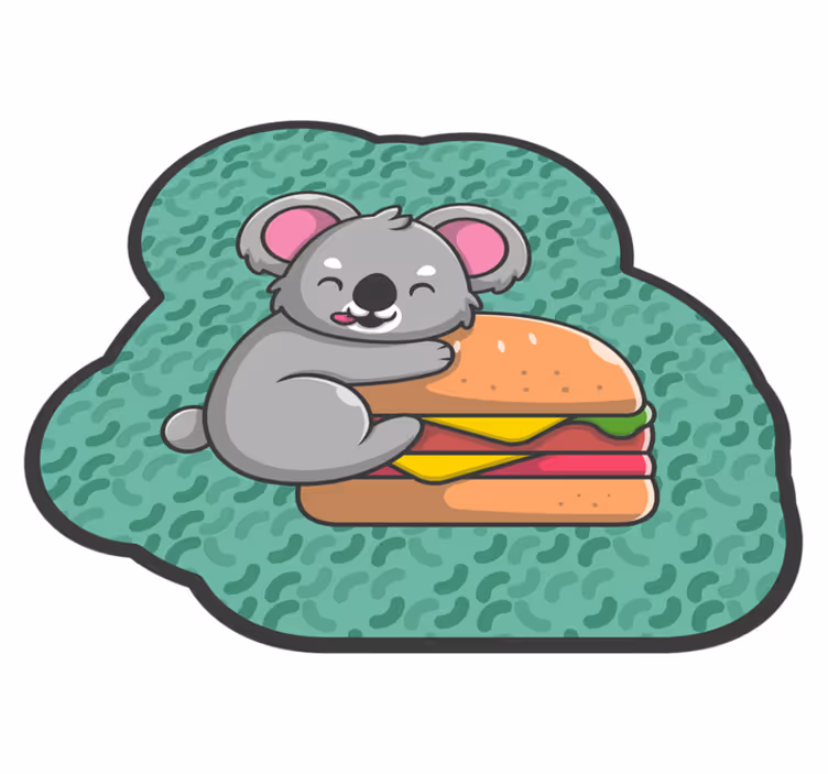 Alfombra vinílica bebé lindo bocadillo de koala - TenVinilo