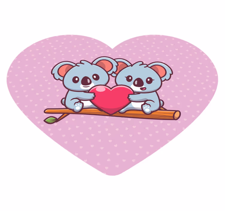 Alfombra vinílica infantil koalas abrazándose con amor - TenVinilo
