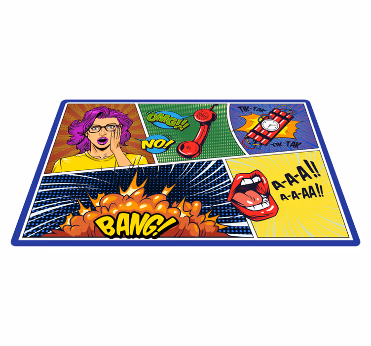 Alfombra pvc infantil cómics viñetas - TenVinilo