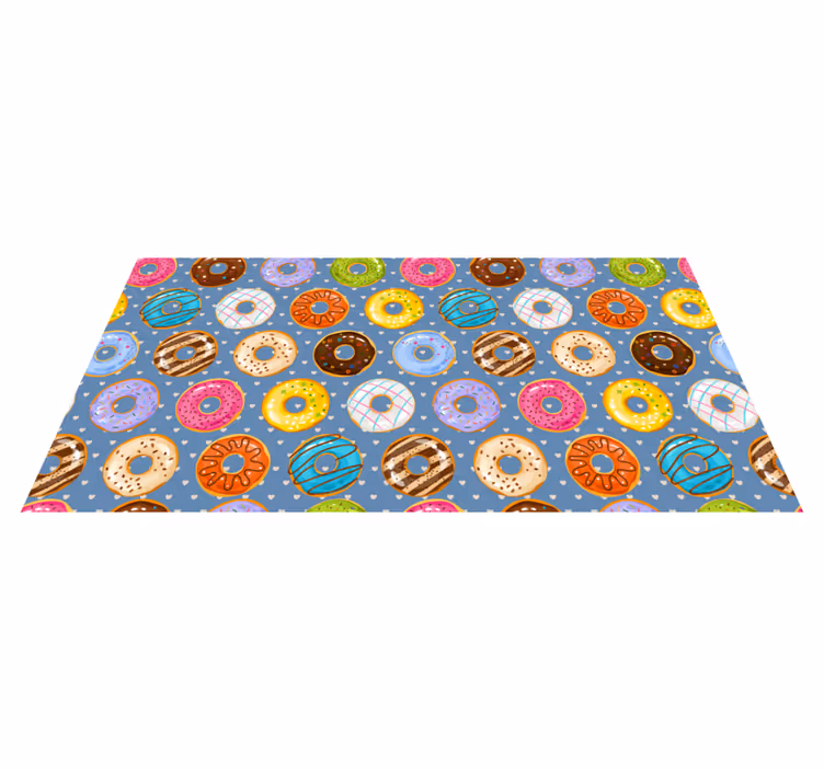 Alfombra vinilo cocina motivo de donut vibrante - TenVinilo