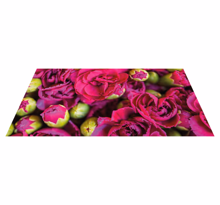 Alfombra vinílica flores florecillas brillantes - TenVinilo
