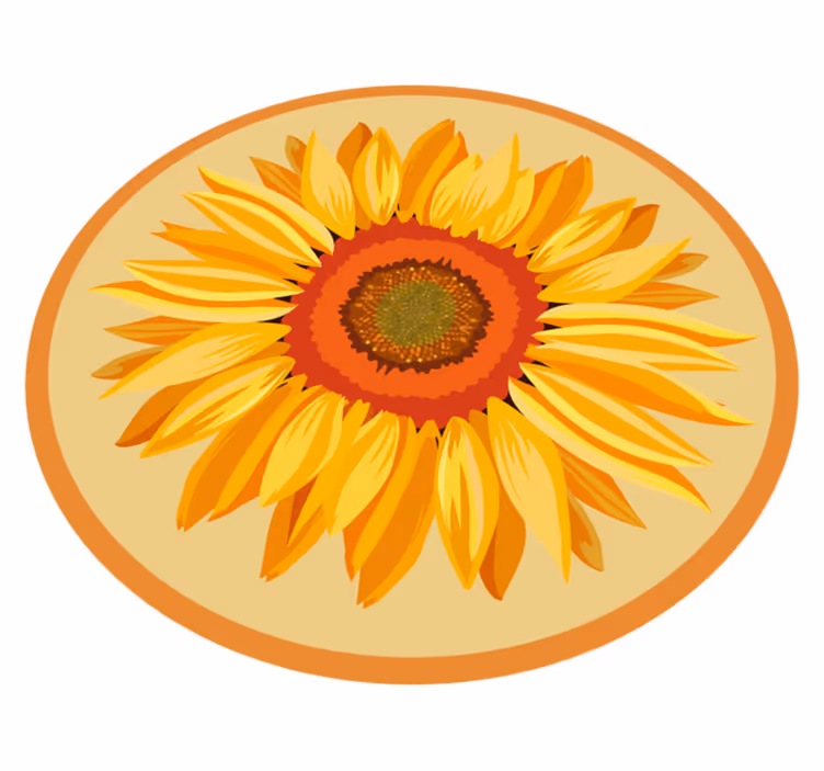 Alfombra vinílica flores girasol redondo - TenVinilo