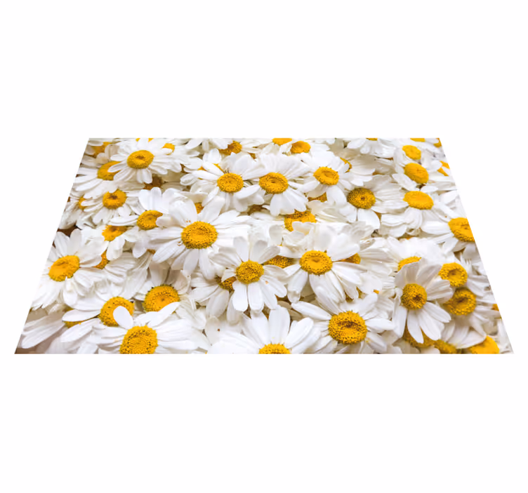 Alfombra vinílica flores margarita - TenVinilo