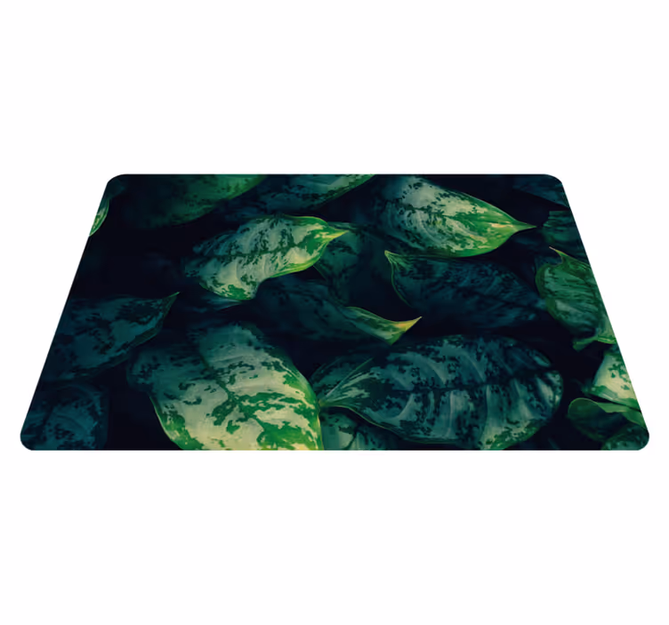 Alfombra vinílica naturaleza hojas verdes vibrantes - TenVinilo
