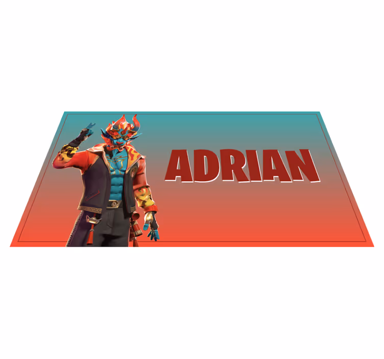 Alfombra vinílica juvenil personaje de juego con nombre - TenVinilo