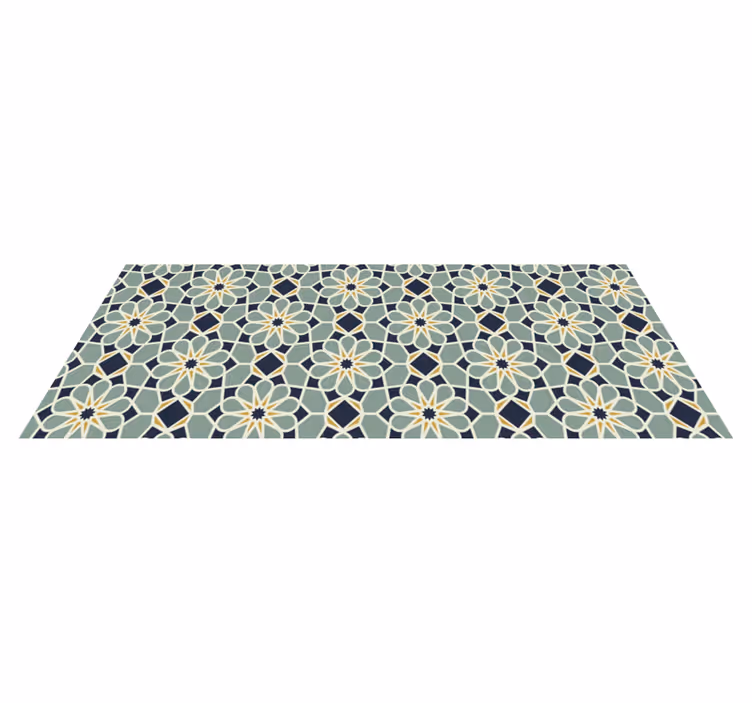 Alfombra vinílica mosaico motivo geométrico sofisticado - TenVinilo