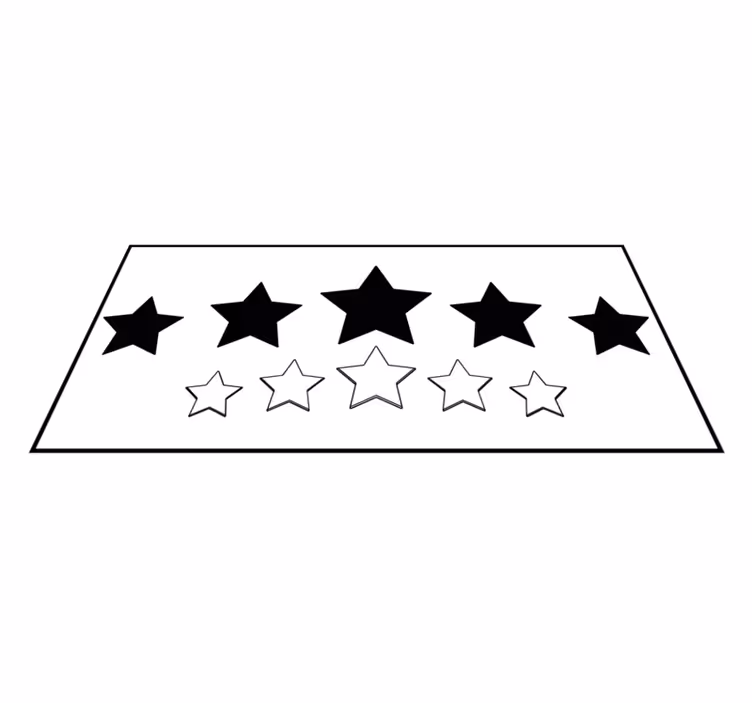 Alfombra vinílica estrellas motivo blanco y negro - TenVinilo
