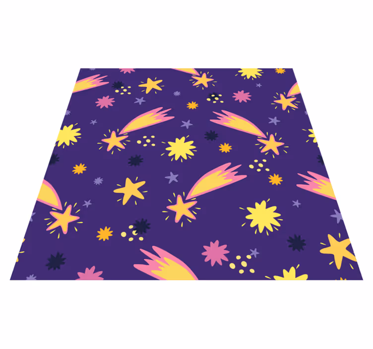 Alfombra vinílica estrellas patrón de estrella fugaz - TenVinilo