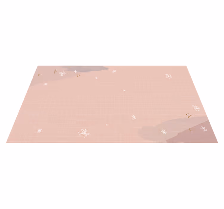 Alfombra vinílica estrellas diseño beige minimalista - TenVinilo