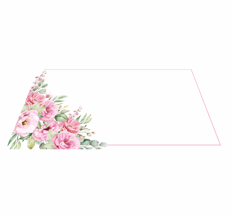 Alfombra vinílica flores Rosas rosadas elegantes - TenVinilo
