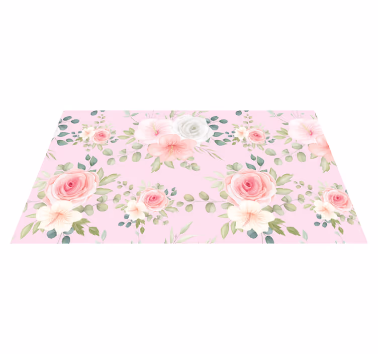 Alfombra vinílica flores flor elegante - TenVinilo