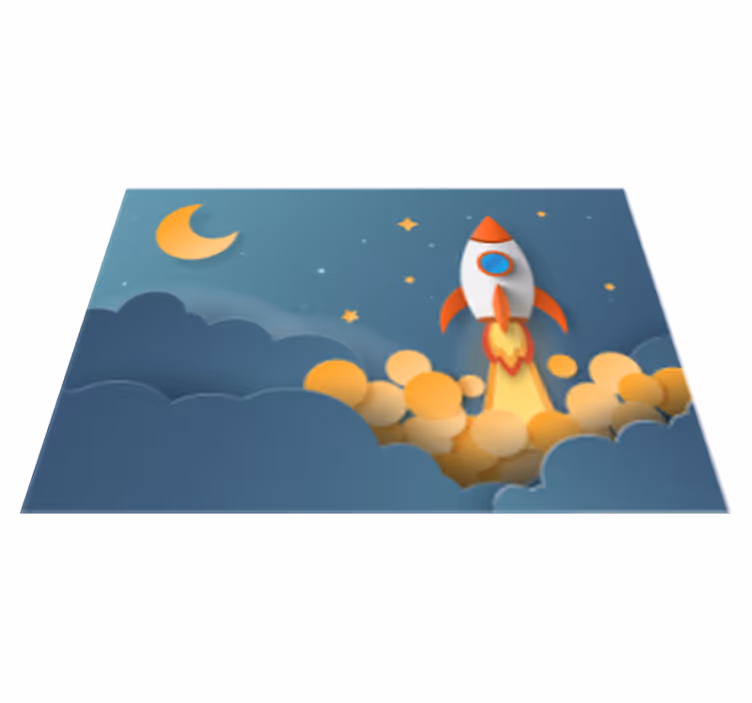 Alfombra vinílica estrellas aventura de lanzamiento - TenVinilo