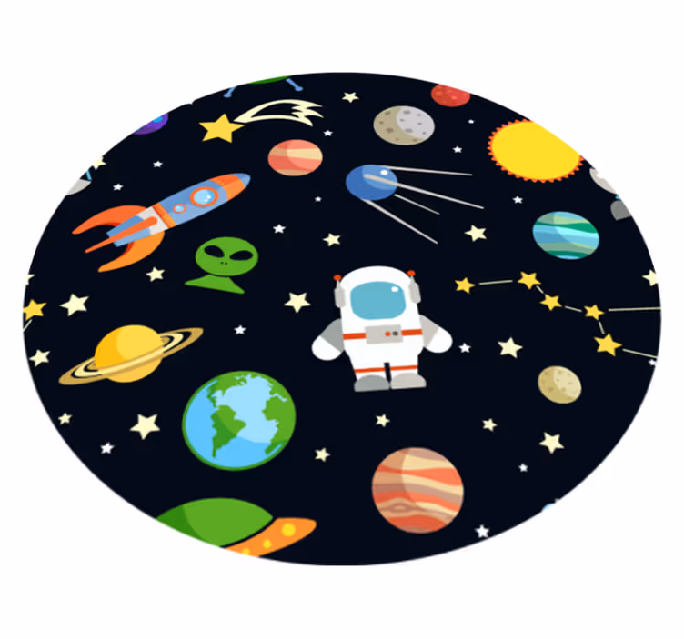 Alfombra vinílica estrellas diseño de descubrimiento cósmico - TenVinilo