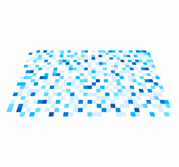 Alfombra hidráulica vinílica motivo de mosaico azul - TenVinilo