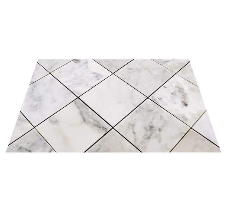 Alfombra vinílica baño moderna efecto mármol blanco - TenVinilo